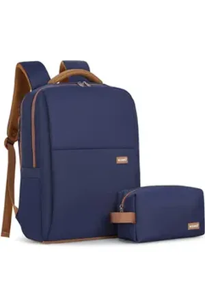 Kono Laptoprucksack Wasserabweisender Reisetasche mit USB – Business Reisetasche, 2-teilig blau|braun