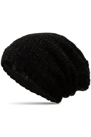 CASPAR Beanie MU213 Unisex Chenille Mütze schwarz