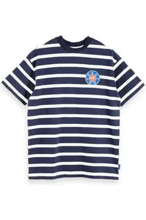 Scotch&Soda T-Shirt Herren T-Shirt Oversized Stripe Tee 153616 blau M