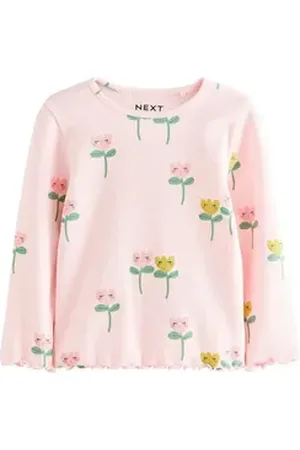 Next Leggings Geripptes Langarm-T-Shirt (1-tlg) rosa 68-74 (6-9 Mon.)