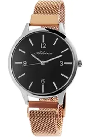 Adrina Quarzuhr AR0036 Damenuhr mit Edelstahl-Milanesearmband, Damenuhr Edelstahl