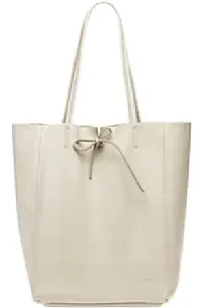 CASPAR Schultertasche - Großer Damen Leder Shopper Tasche - CLASSIC LINE - Modell No.780, elegant, robust & unempfindlich - 100% Echtleder - Handmade in Italy beige