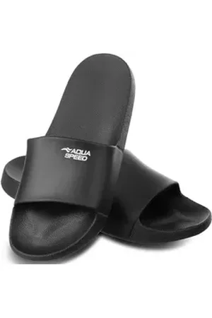 Aquaspeed OHIO Badelatschen + kl. Fasertuch Duschsandalen Badeschlappen Badepantolette schwarz 45
