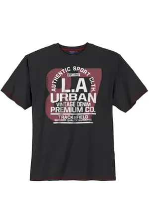 Adamo Rundhalsshirt XXL T-Shirt schwarz Frontprint L.A Urban schwarz 4XL