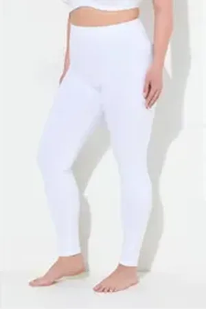 Ulla Popken Funktionshose Leggings Skinny Elastikbund OEKO-TEX weiß 54/56