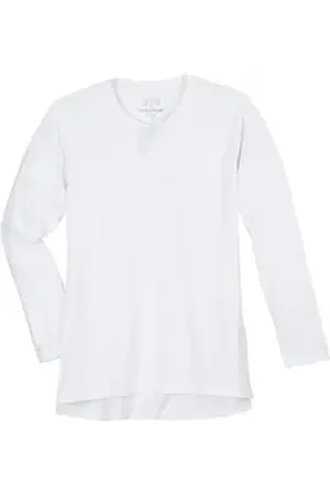 Ceceba Langarmshirt Langarmshirt Übergröße weiß Knopfleiste weiß 72/74