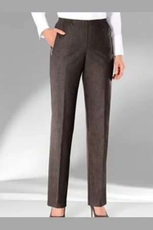 ADELINA Jerseyhose Hose Innenbeinlänge ca. 72 cm braun 46