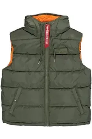 Alpha Industries Blouson Men - Vests Hooded Puffer Vest FD grün S