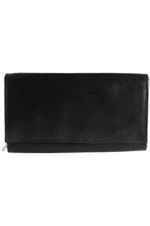 Akzent Geldbörse Manya Damen Geldbörse aus Echtleder. Format 17 x 10 cm in (Einzeln), Damen Geldbörse Quer Echtleder schwarz