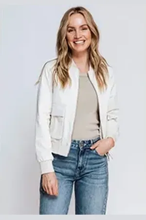 Zhrill Blouson in Unifarbe weiß M