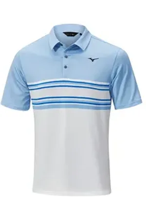 Mizuno Poloshirt Golf Polo Quick Dry Oceanic Hellbau-Weiß Herren M M
