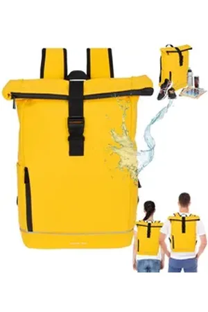 Daniel Ray Freizeitrucksack Kurierrucksack wasserabweisend Outdoor Damen Herren, Highlands Laptoprucksack Tasche wasserabweisend + Etui gelb|schwarz
