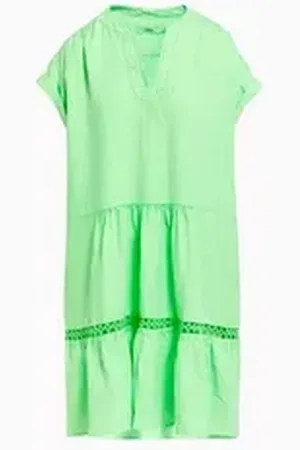 0039 Italy Sommerkleid Damen Kleid, Damen Jakarta Fancy Leinen Kleid in unifarbe