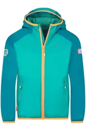 TROLLKIDS Outdoorjacke Halsafjord Ultraleicht gelb|grün 92