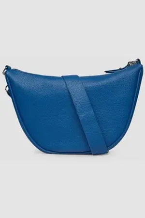 QS by s.Oliver Tragetasche Halfmoon Bag aus Lederimitat blau