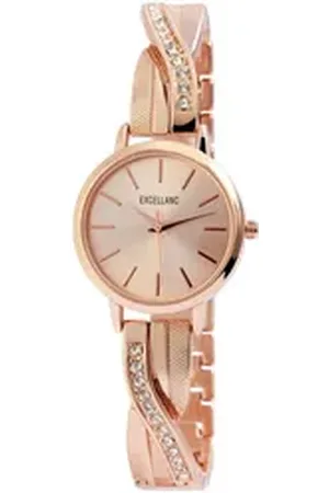 Excellanc Quarzuhr EX0338 Damenuhr mit Metallarmband, roségoldfarben, Damenuhr Metall