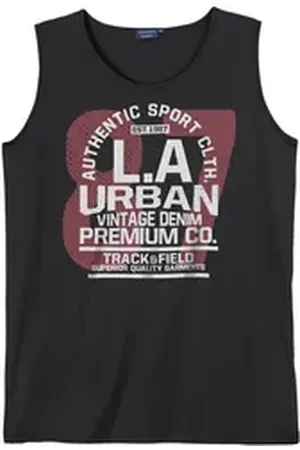 Adamo Rundhalsshirt XXL Tanktop schwarz L.A Urban Frontprint schwarz 7XL