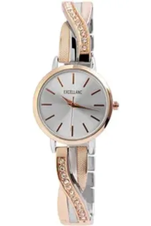 Excellanc Quarzuhr EX0338 Damenuhr mit Metallarmband, roségoldfarben, Damenuhr Metall