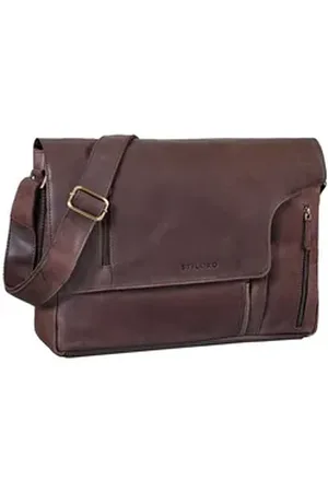 STILORD Schultertasche "Enrico" Lederumhängetasche Herren Vintage braun
