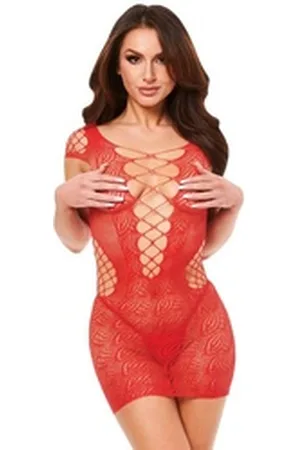 BACI LINGERIE Minikleid Netz-Minikleid - rot rot
