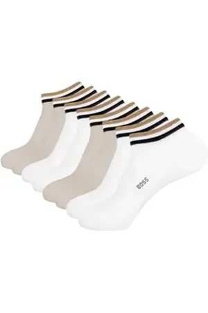 HUGO BOSS Freizeitsocken AS Uni Stripe CC (4-Paar) mit eingesticktem Markenschriftzug beige 39-42