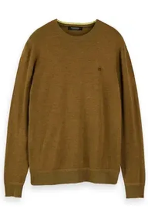 Scotch&Soda Fleecepullover Herren Pullover Classic Melange Crewneck 155479 grün XXL