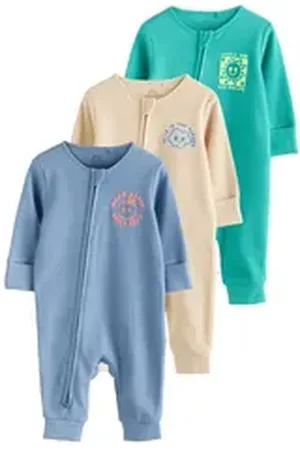 Next Schlafoverall Fußlose Babyschlafanzüge mit Zweiwege-RV, 3er-Pack (3-tlg) grün 50 (bis 50 cm.)