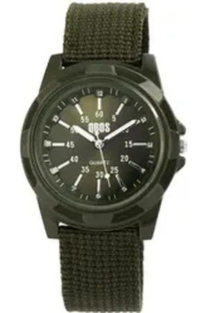 QBOS Quarzuhr QB0015 Herrenuhr mit Textilarmband, dunkelrot, Herrenuhr Textil