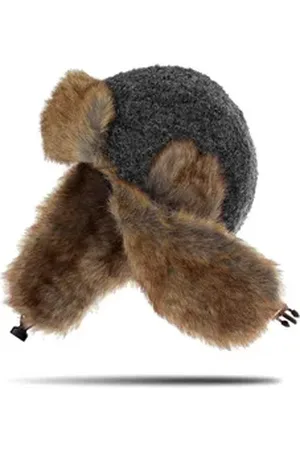 CASPAR Ohrenmütze MU002 Damen Winter Woll Mütze / Fliegermütze / Fellmütze grau