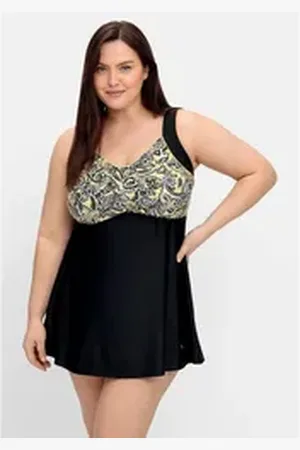 Sheego Tankini Große Größen zweiteilig, mit Paisleymuster schwarz 40