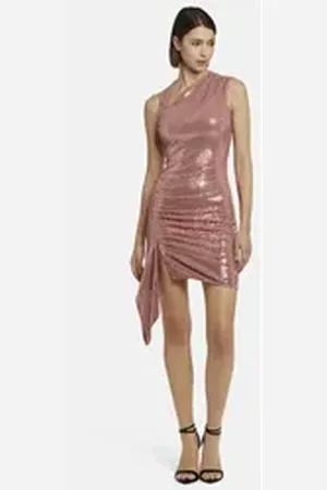 Nicowa Cocktailkleid ORIEVA (1-tlg) Asymmetrisches Pailletten rosa 40