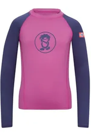 TROLLKIDS Longsleeve Kvalvika blau|rosa 164