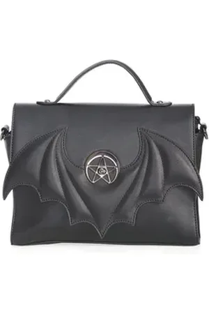Banned Retro Schultertasche Dreamcatcher Bat, Fledermaus Flügel Pentagramm schwarz