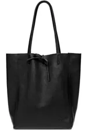 CASPAR Schultertasche - Großer Damen Leder Shopper Tasche - CLASSIC LINE - Modell No.780, elegant, robust & unempfindlich - 100% Echtleder - Handmade in Italy schwarz