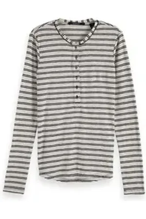 Scotch&Soda Langarmshirt Damen Langarmshirt Grandad 153395 weiß M