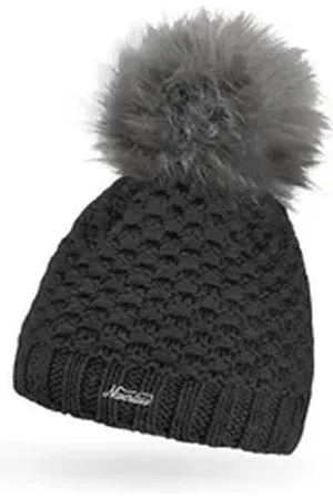 Neverless Bommelmütze Damen Winter-Mütze Strick Fleecefutter Kunstfell-Bommel Pudelmütze Win schwarz