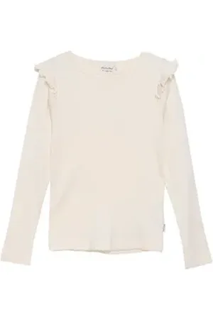 Minymo Longshirt T-Shirt LS Rib-Girl braun 122 - ca. 7 Jahre
