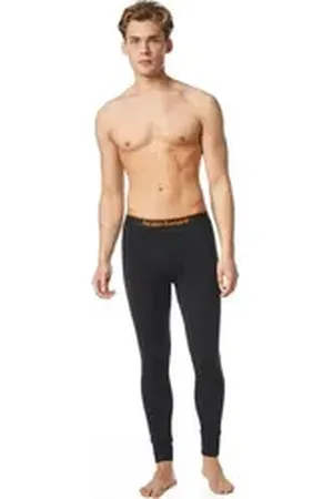 Bruno Banani Lange Unterhose Warm Up mit kontrastfarbenem Logobund schwarz M