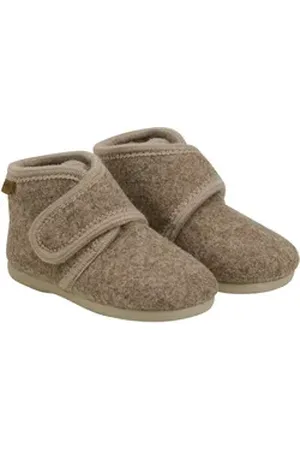 EN FANT Slippers Wool Hook and Loop Hausschuh braun 23 EU