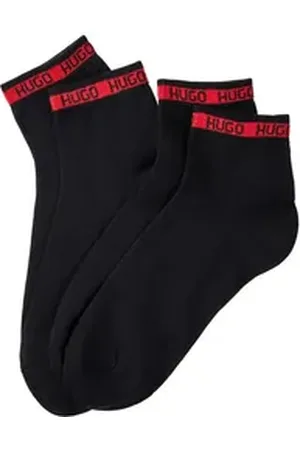 HUGO BOSS Freizeitsocken 2P SH TAPE CC 102 (Packung, 2er-Pack) mit -Logoschriftzügen schwarz 39-42