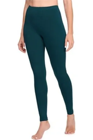 Ladeheid Leggings Damen Lange Leggings aus Viskose LA40-201 (1-tlg) elastischer Bund grün 38