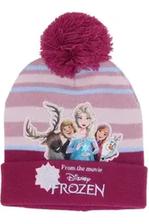 Disney Frozen Baskenmütze Frozen Funkelnde Mütze mit Bommel für Kinder One Size rot