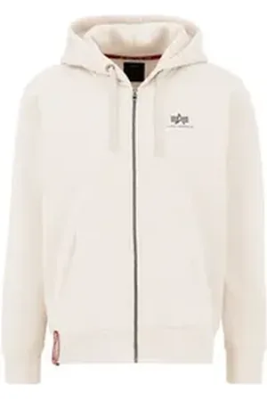 Alpha Industries Hoodie Men - Hoodies Basic Zip Hoodie Small Logo weiß S