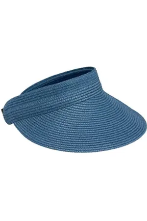 CASPAR Strohhut HT027 verstellbare leichte Damen Sommer Schirmmütze Sonnenvisor blau