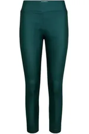 soyaconcept Lederimitathose - Modische Lederleggings mit dehnbarem Gummizug grün 34