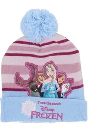 Disney Frozen Baskenmütze Frozen Funkelnde Mütze mit Bommel für Kinder One Size blau