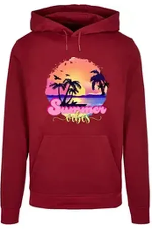 Merchcode Kapuzensweatshirt Herren Summer Vibes Sunset Basic Hoody (1-tlg) rot XS