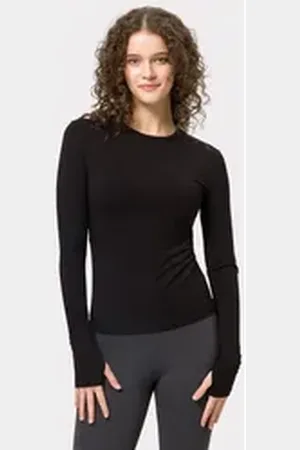Les Lunes Langarmshirt FLOW Longsleeve Athleisure athleisure Langarmshirt aus Bambus-Mix schwarz XS