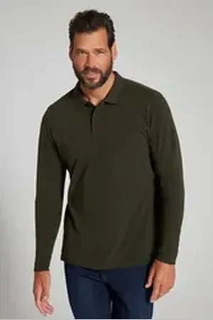 JP 1880 Poloshirt Poloshirt Basic Langarm Piqué bis 8 XL blau 4XL