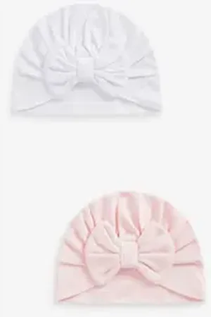Next Erstlingsmütze Turbanmützen, 2er-Pack (2-St) rosa Kopfumfang: 46 cm.